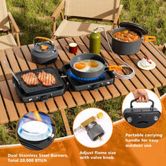 Hisencn camping-stove piezo-ignition provides quick, hassle-free lighting.