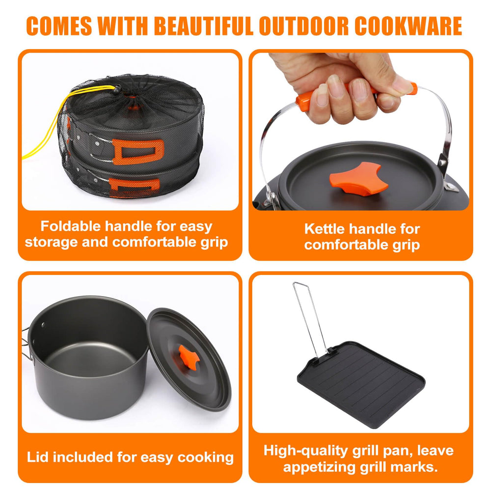 Hisencn camping-stove propane-adapters enable compatible fuel options.