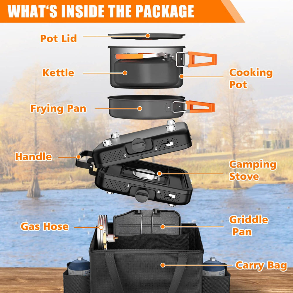 Hisencn camping-stove sturdy-build ensures reliable performance on uneven terrain.