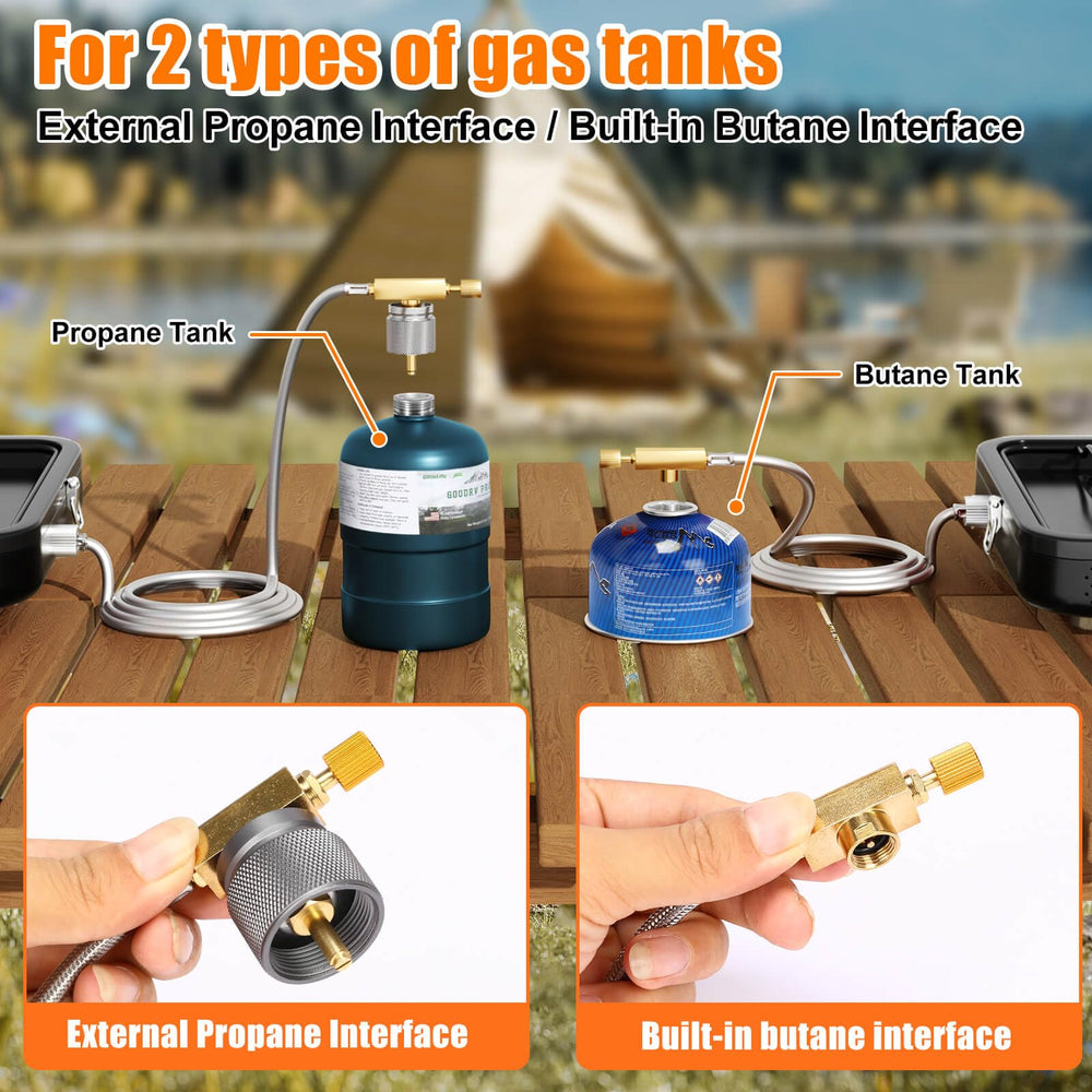 Hisencn camping-stove versatile-use for camping, BBQs, and road trips.