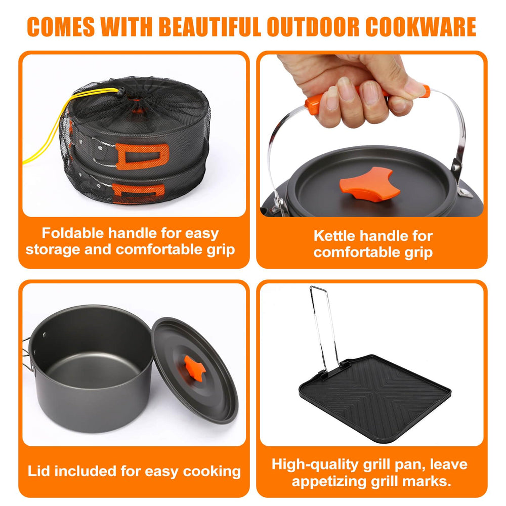 Hisencn non-stick cookware cleans quickly after outdoor meals.