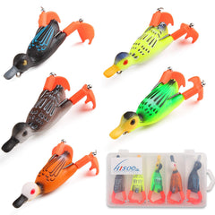 HISOO Duck Lure soft bait with rotating feet disturbs surface to draw strikes