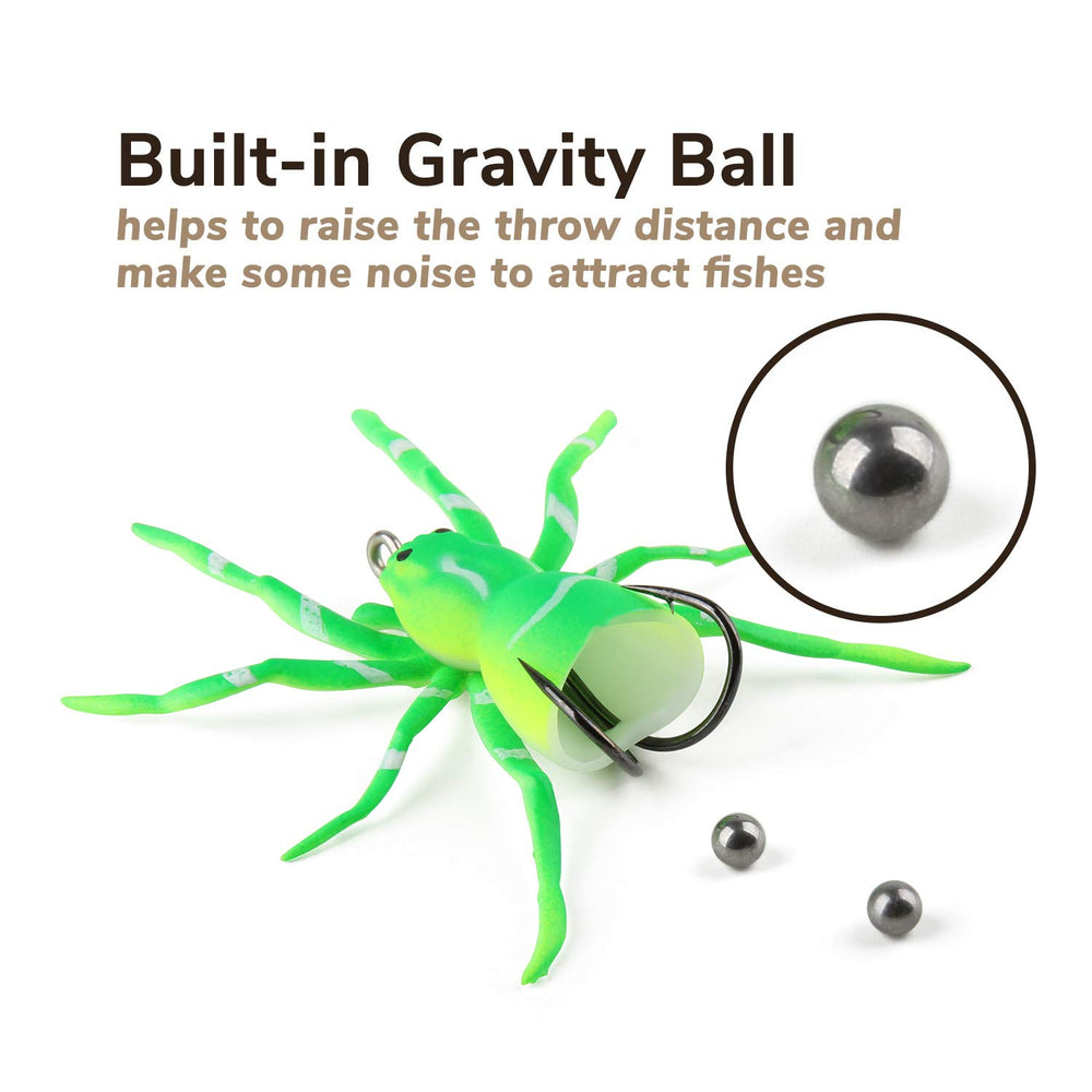 HISOO upper-water target lure with moving legs for lifelike surface action.