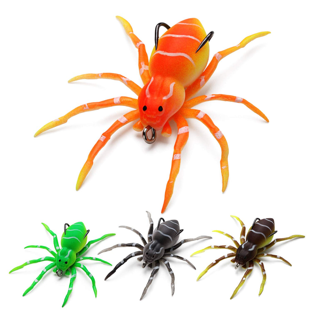 HISOO soft-bait spider lure highlighting topwater action to attract curious fish.