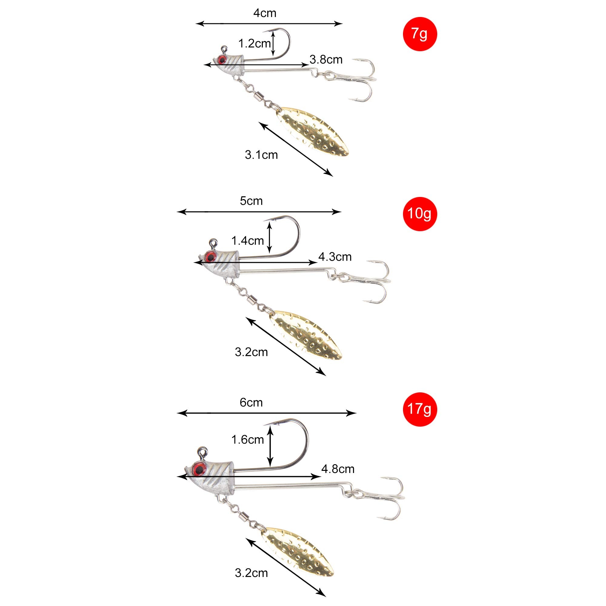 HISOO willow leaf blade and swivel provide enticing flash to draw bites.