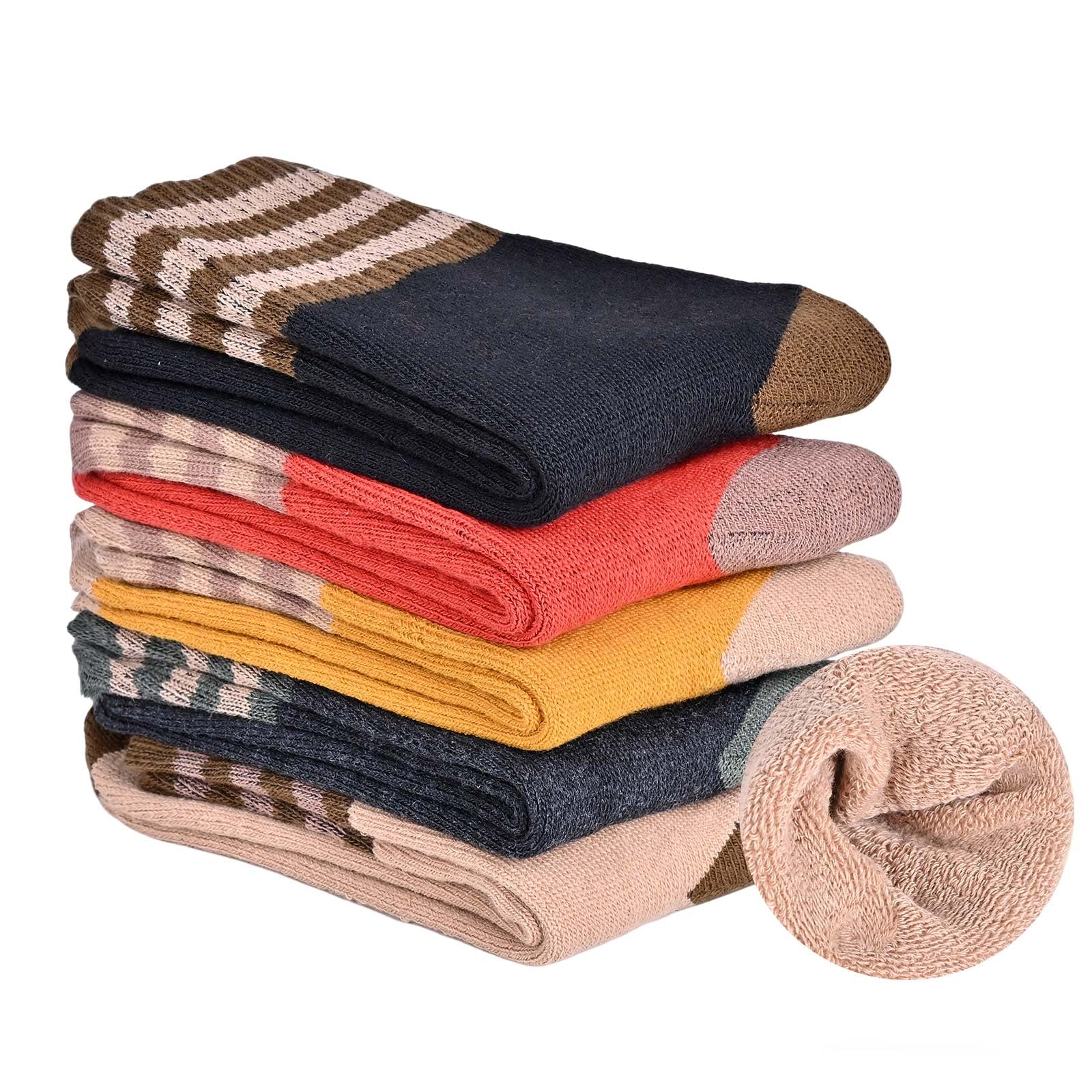 HISUKOY winter thermal socks with thick knit design for all-day warmth