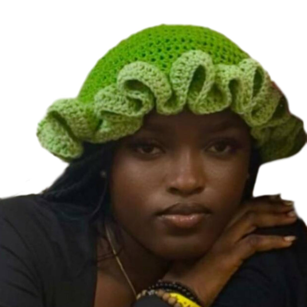 HISYI orange crochet bucket hat pairs with coats or tees for all seasons
