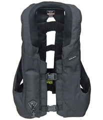 Hit-Air MLV Airbag Vest front view shows lightweight, breathable fit for daily riding.