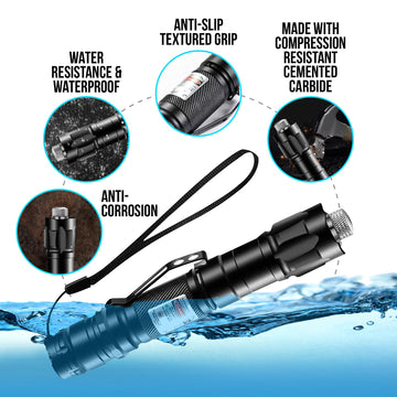 HiTekk aluminum-casing green laser pointer showcases rugged durability for outdoor use.