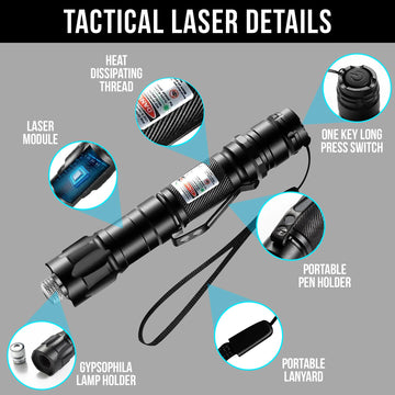 HiTekk green laser with single press on/off switch simplifies operation in tense situations.