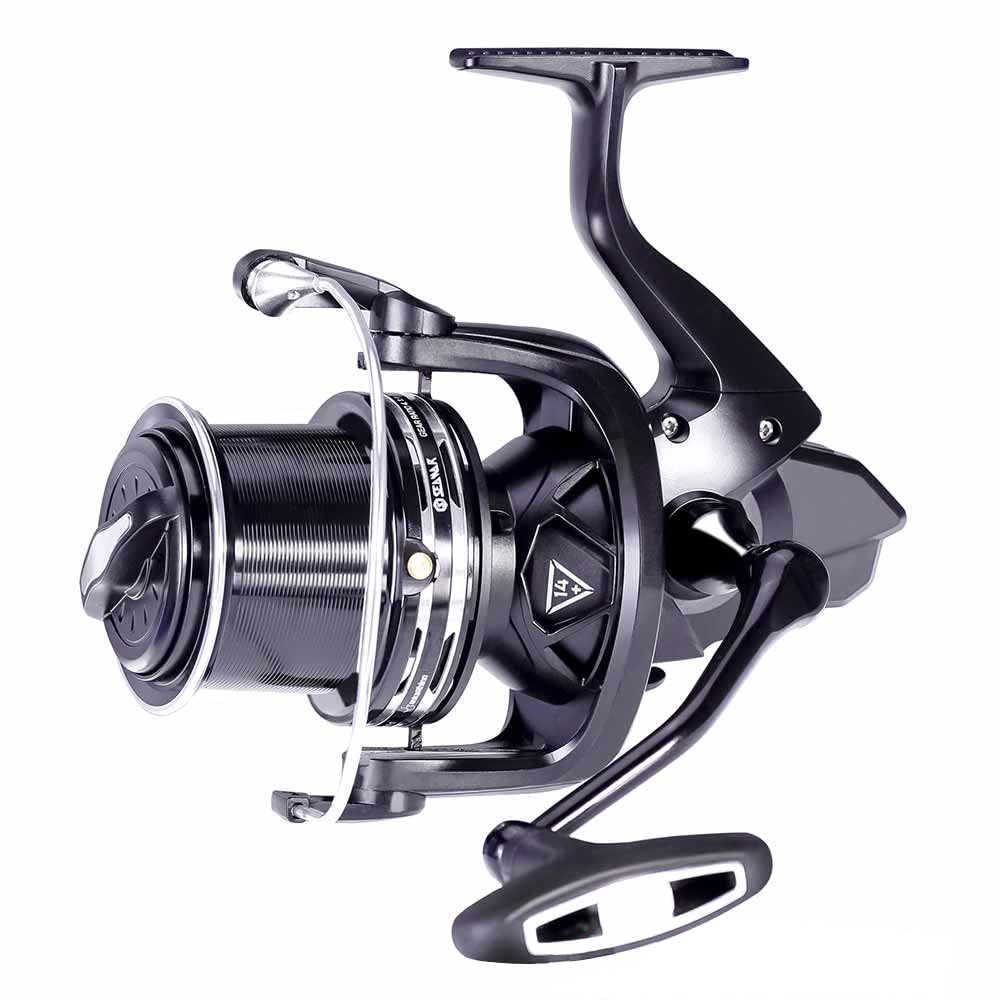 HiUmi offshore saltwater spinning reel main view, rugged build for saltwater surf fishing.