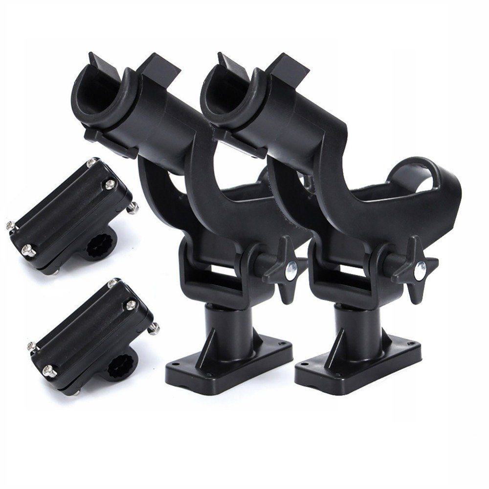 HiUmi adjustable rotatable fishing rod holder mounted on boat rail