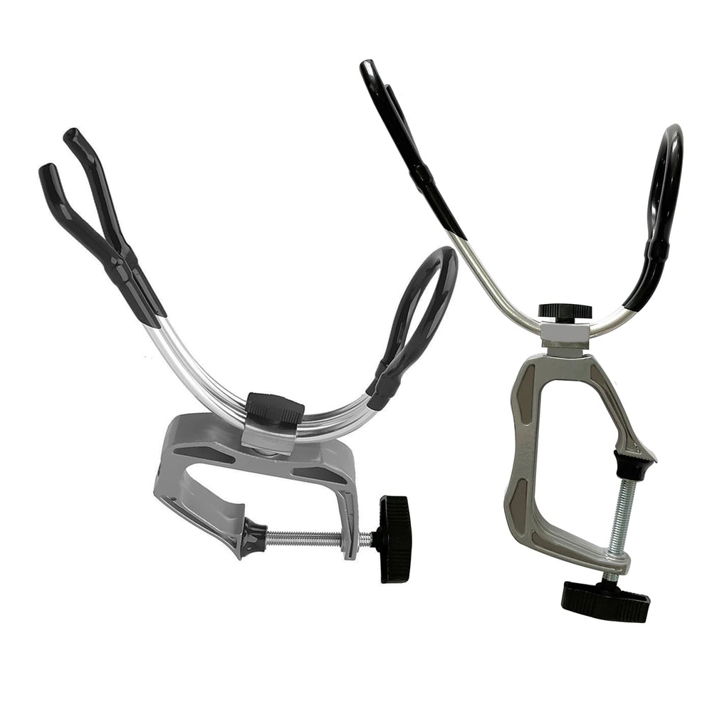 Close-up of HiUmi rod holder clamp opening showing 1.97 inch capacity