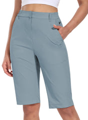 Hiverlay women's golf Bermuda shorts with front pockets for secure daily carry.