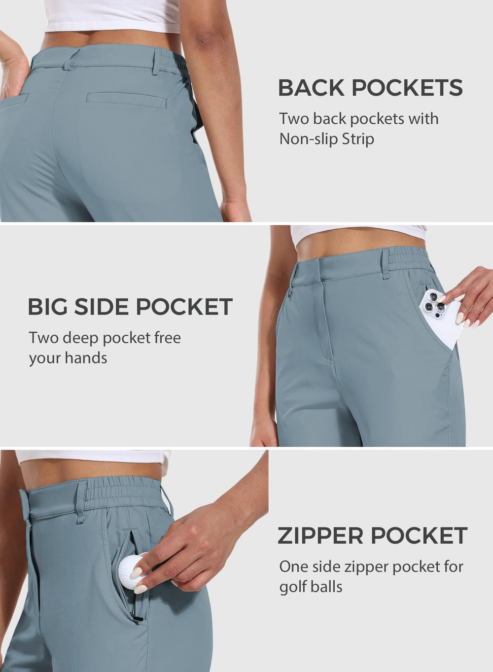 Hiverlay shorts with side zip pocket for quick, safe phone access on the go.
