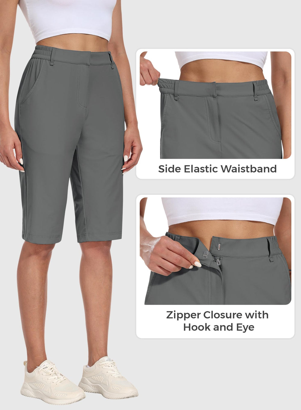 Hiverlay quick-dry fabric highlights breathable, fast-drying performance in warm weather.