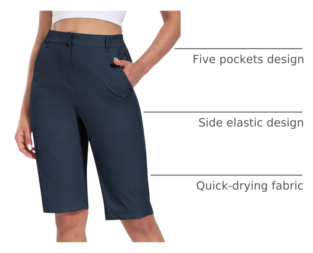 Hiverlay women's golf shorts knee-length design offering comfortable mobility for hiking