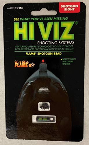 HIVIZ Flame shotgun sight with steel base in green for rugged field use