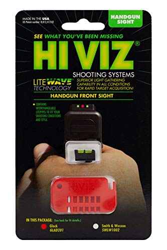 Close-up of HIVIZ front sight for Glock