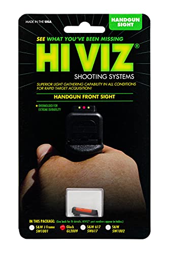 HIVIZ Glock front sight in red with resin overmold for durability.