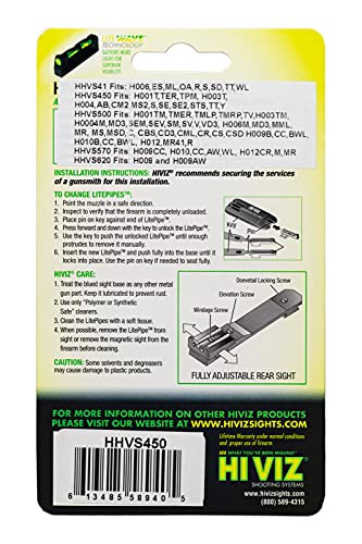 HIVIZ HHVS450 sight set packaged for Henry .22 LR installation.