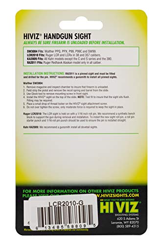 HIVIZ LCRx green front sight with square lightpipe enhances visibility.