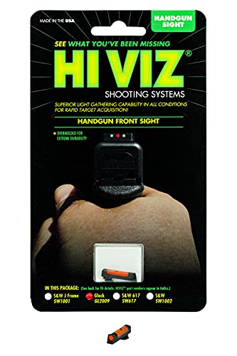 Made in the USA HIVIZ Glock sight in red for reliable performance.