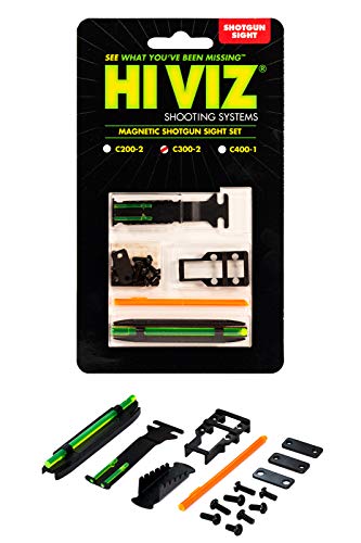 HIVIZ magnetic front base securely attaches to a ribbed shotgun.
