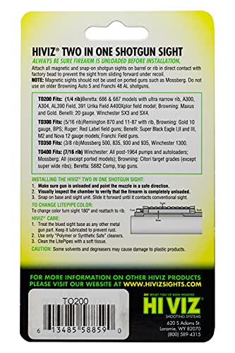 HiViz Model 200 rib width range 0.171 to 0.440 inches