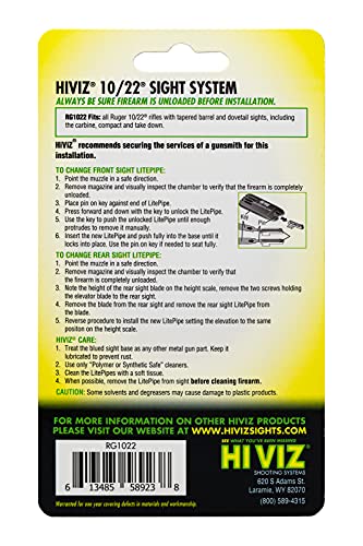 Hiviz RG1022 front sight white litepipe for high contrast.