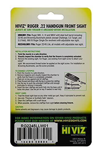 HIVIZ RG2245LLW01 green litepipe for daytime contrast