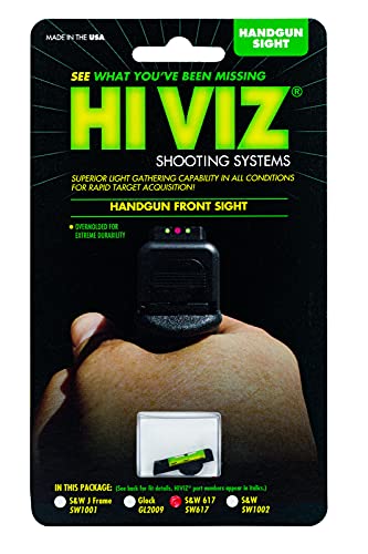 HIVIZ Smith & Wesson 617 front sight green with resin overmold for durability.