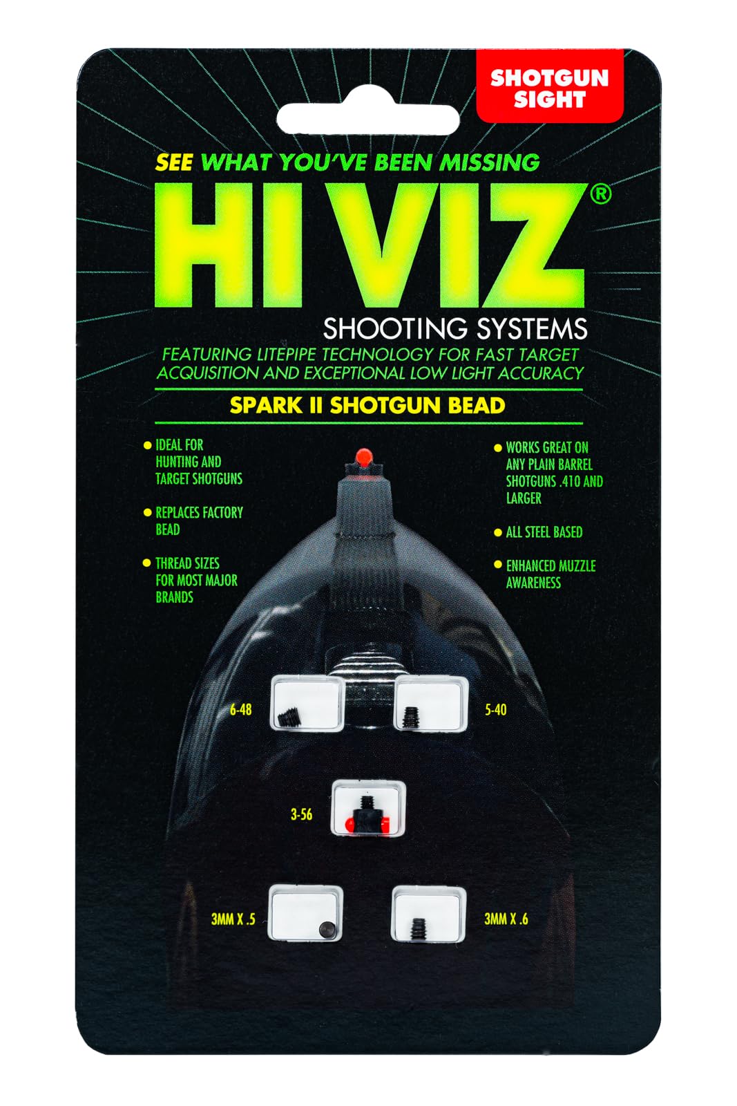 HIVIZ Spark II durable construction withstands rugged hunting and shooting conditions