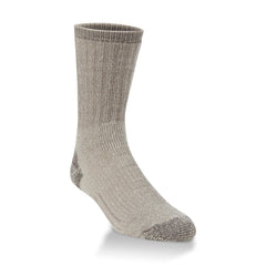 Hiwassee heavy outdoor crew sock in light brown, large, offering durable warmth for cold conditions.