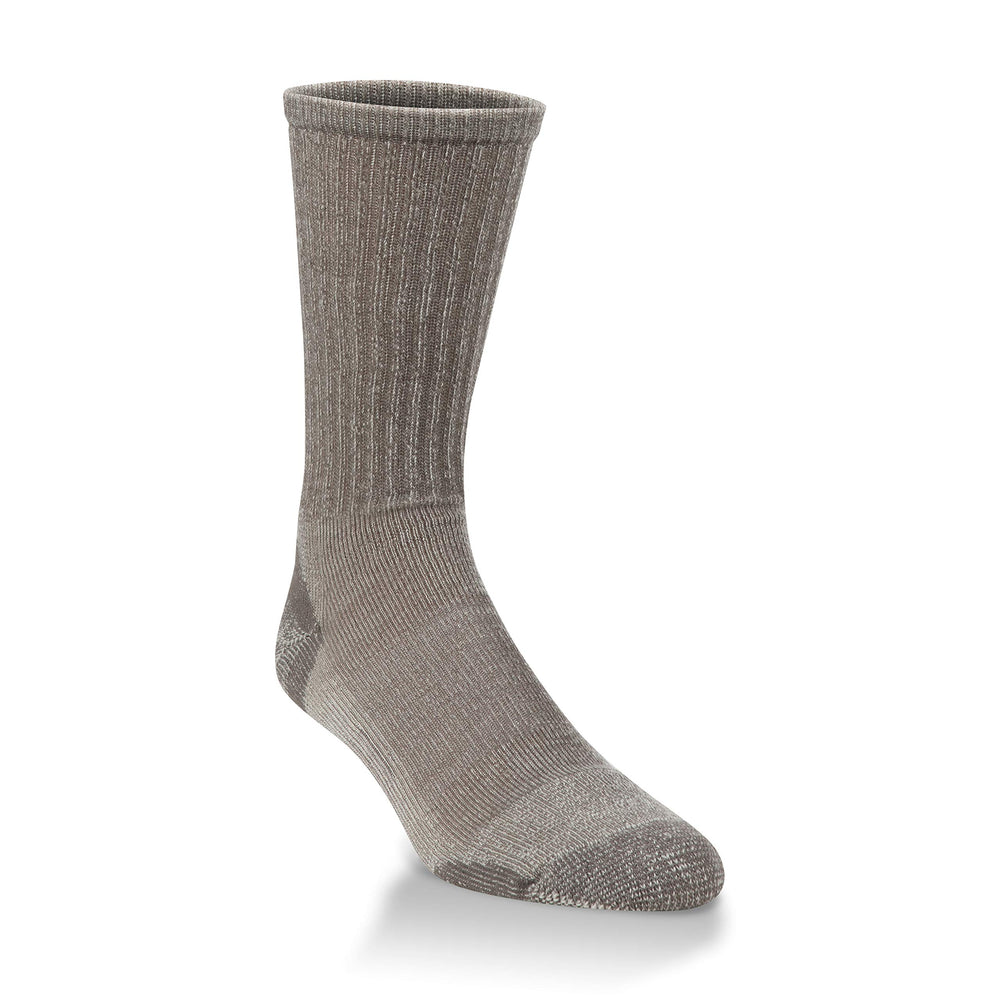 Hiwassee Light Outdoor Crew Socks product shot highlighting cushioned footbed for all-season hiking comfort