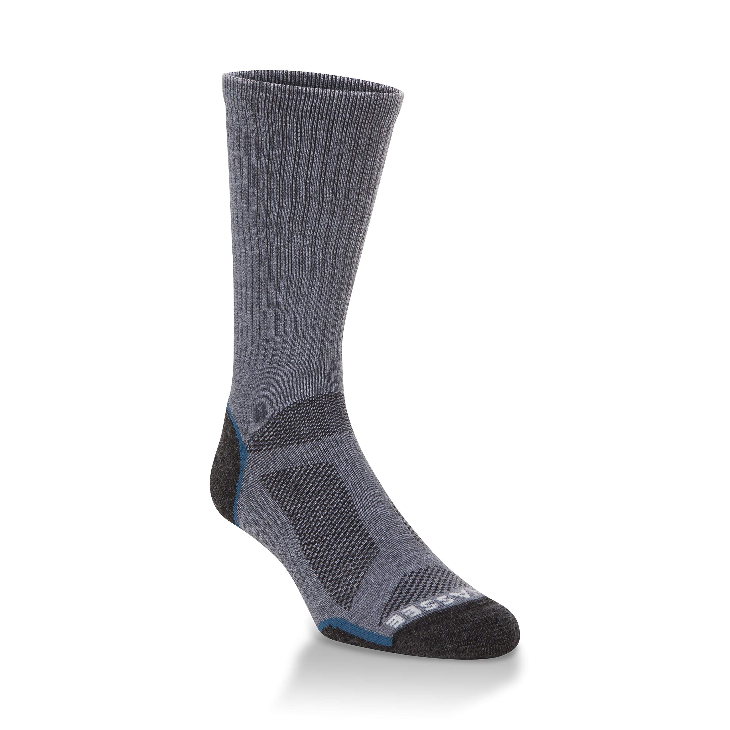 Hiwassee Lightweight Tech Crew Socks in charcoal and blue with cushioned comfort and moisture-wicking performance