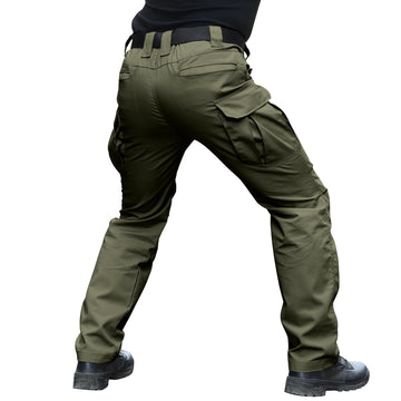 Hiwise men's stretch tactical pants elastic waistband for secure, flexible movement.