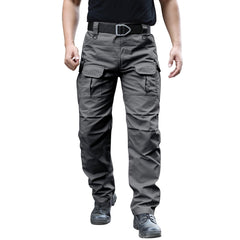 Hiwise men's stretch tactical pants feature ergonomic knee cut for full range of motion.