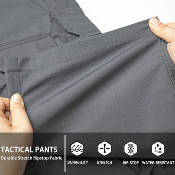 Hiwise men's stretch tactical pants gusseted crotch and YKK zip for freedom of movement