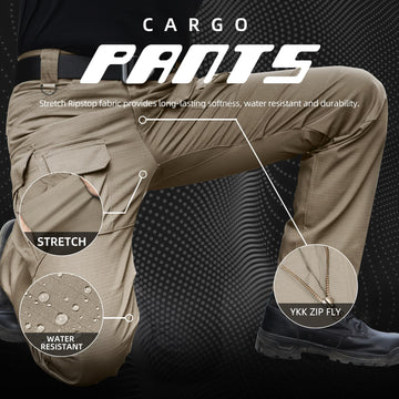 Hiwise men's stretch tactical pants knee-cut gusset signals extra mobility.