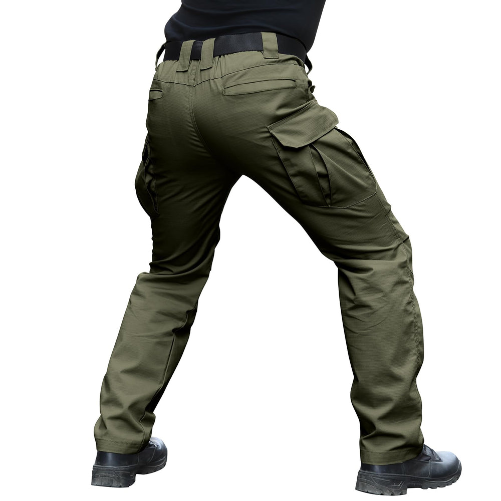 Hiwise men's stretch tactical pants knee-ergonomic cut enables greater mobility during hikes