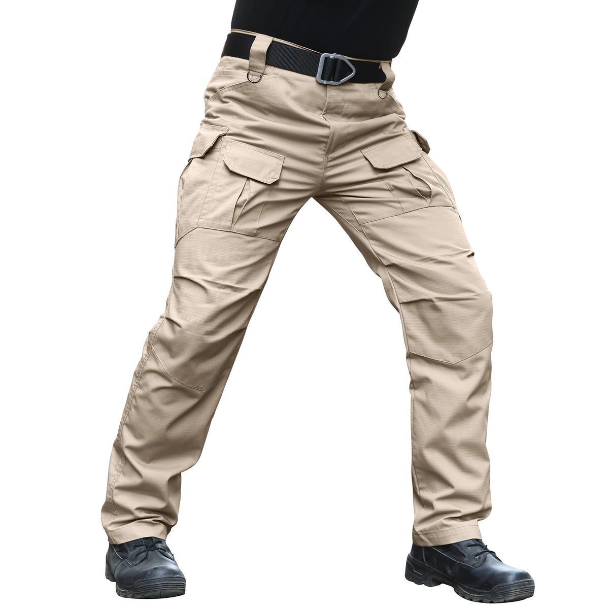 Hiwise men's stretch tactical pants front view shows rugged ripstop fabric for durable outdoor wear