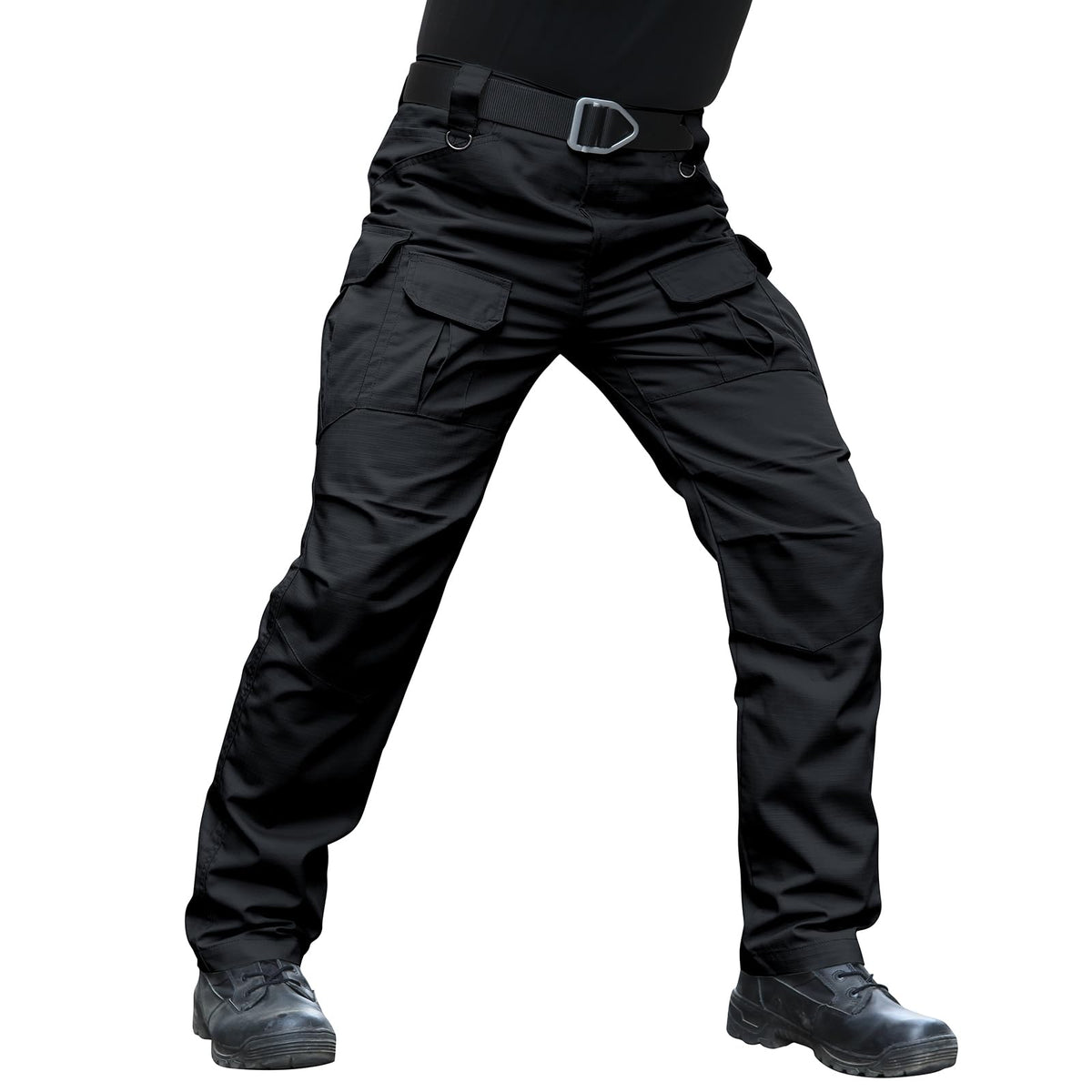 Hiwise men's stretch tactical pants water-resistant ripstop front view for rugged outdoor use