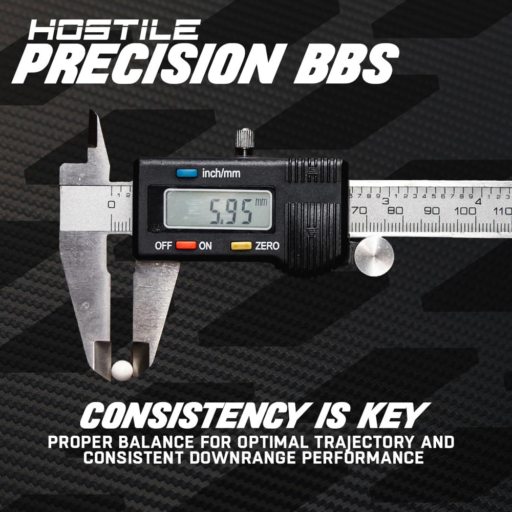 HK Army Hostile precision BBs have no seams, ensuring uniform accuracy.