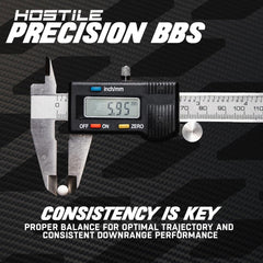 HK Army Hostile precision BBs have no seams, ensuring uniform accuracy.