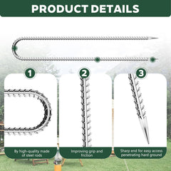 Hldgras 16-inch stake set provides reliable heavy-duty performance in varied ground.