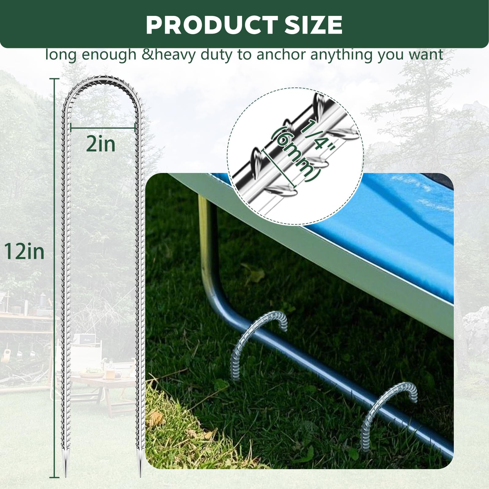 Hldgras galvanized 12in stakes ensure durable, weather-ready ground anchoring.