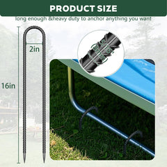 Hldgras galvanized steel ground stakes resist rust for long lasting use.