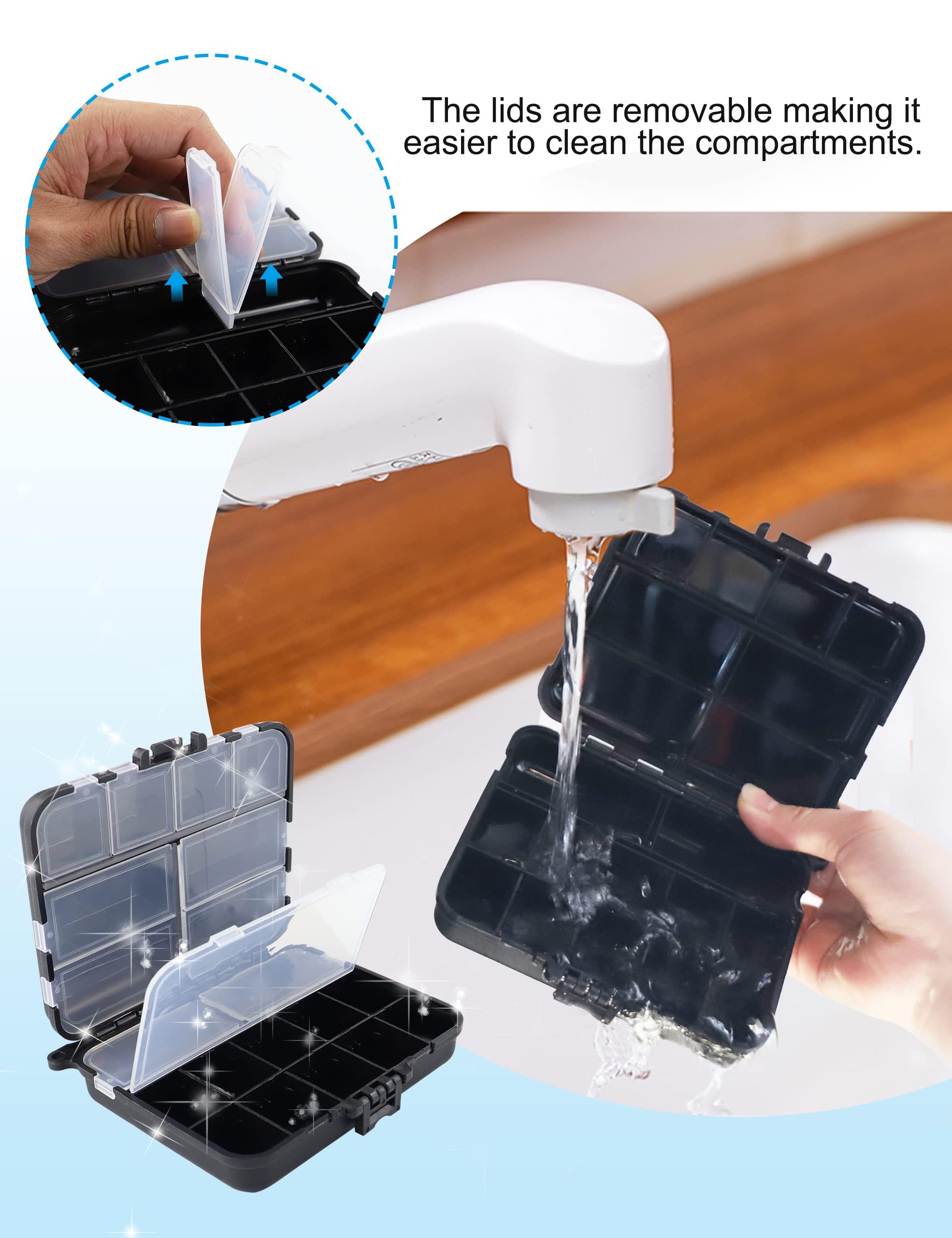 Clear view of compartments and removable lids for easy cleaning