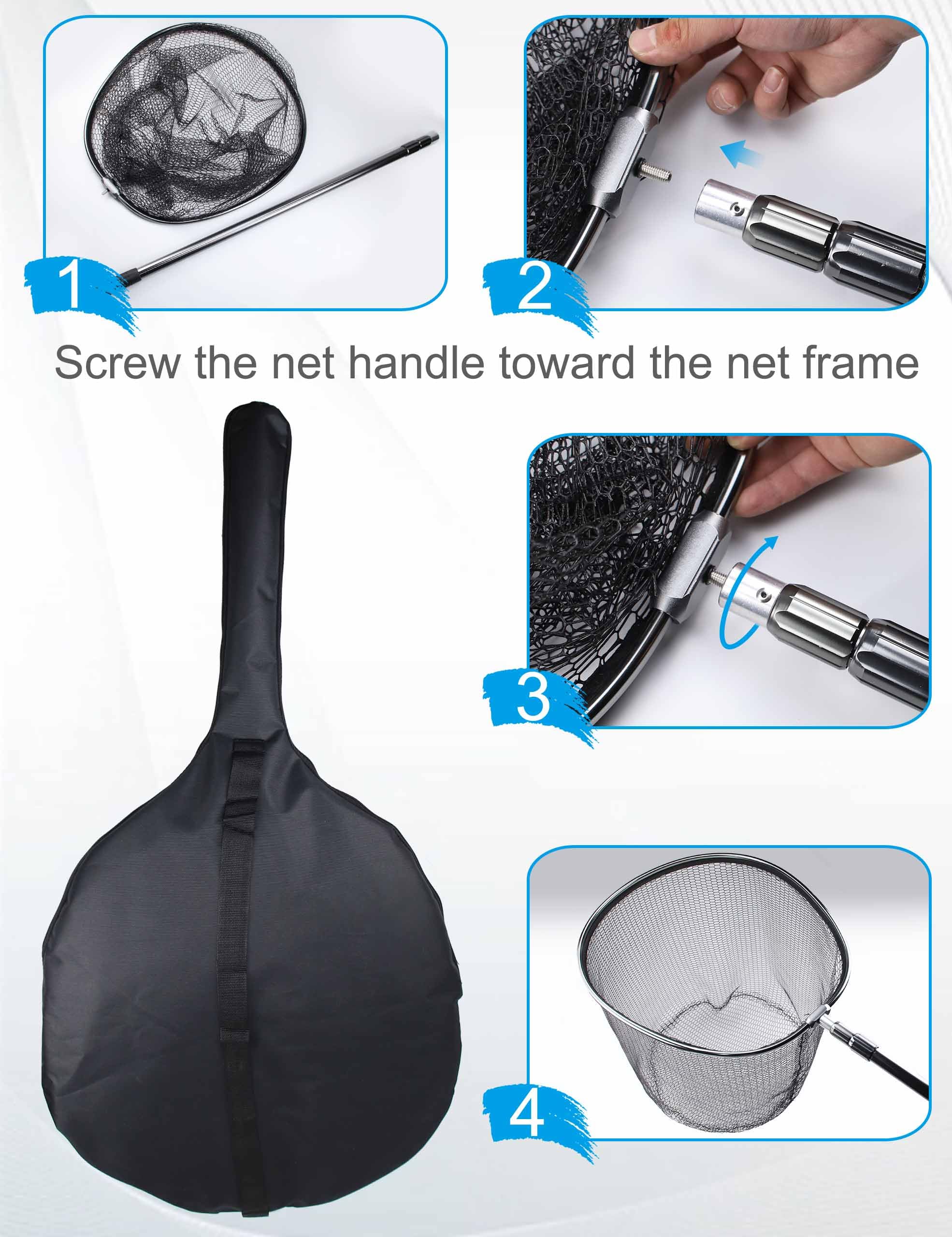 Hlotmeky aluminum alloy net construction for saltwater durability.